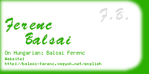 ferenc balsai business card